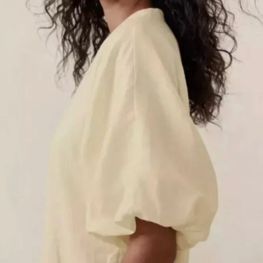 Banana Republic Petite XS LIVIA LINEN MINI DRESS  in Butter Yellow - Picture 3 of 3